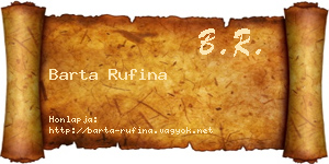 Barta Rufina névjegykártya